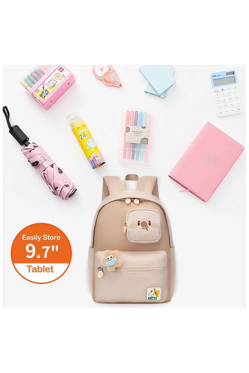 SUN EIGHT Premium 14-inch Light Weight Kids Backpack Water Resistant Multifunctional School Backpack for Girls and Boys, SE2212, Milk Coffee - Image 5